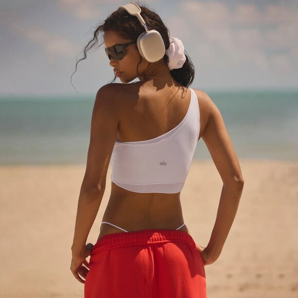 alo White Mesh Sheer Illusion Tank size Small - Picture 1 of 11